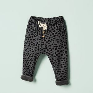 Baby Zara Faux Fur Lined Animal Print Pants